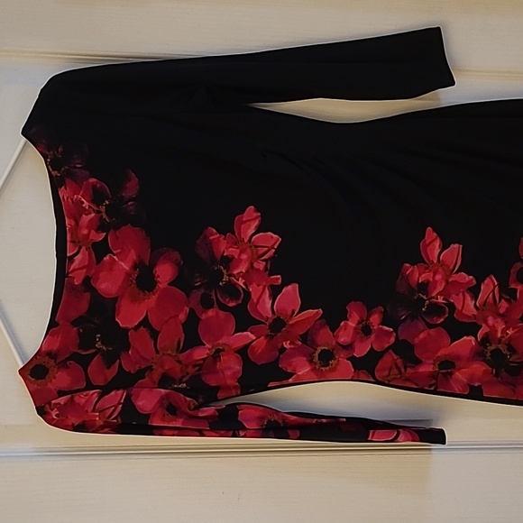 NWOT Lauren Ralph Lauren Ruched Side Three-quarter Sleeved Lined Floral … - Picture 4 of 16